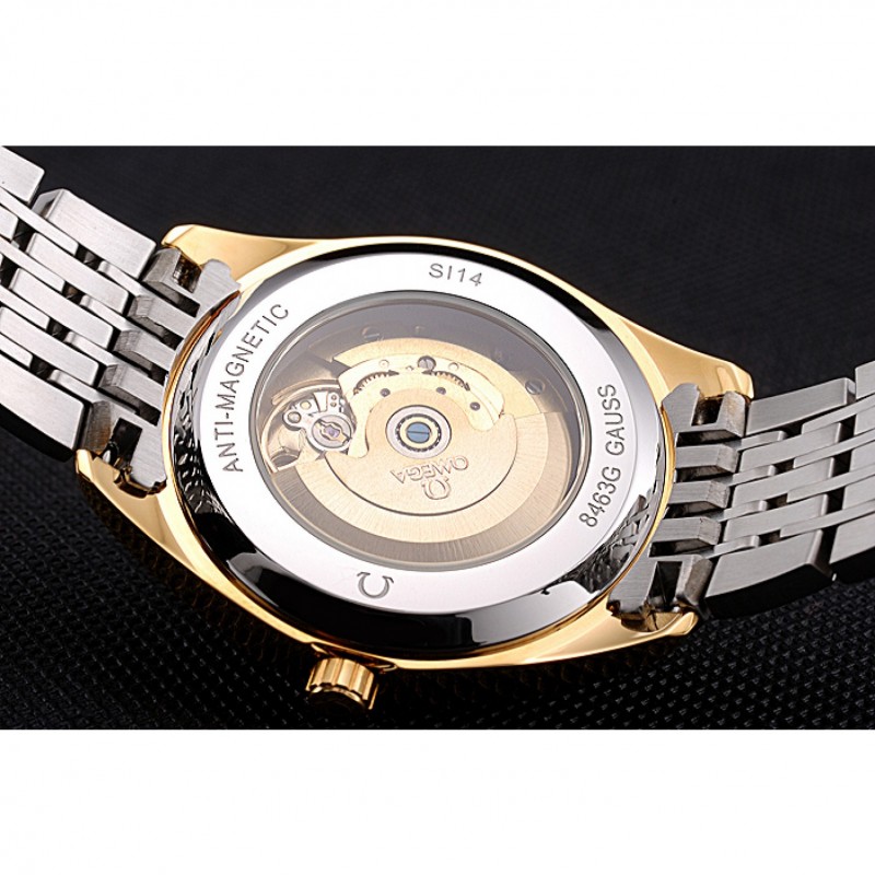 Omega Tresor Master Co-Axial White Dial Gold Case Two Tone Stainless Steel Bracelet Replica Watches